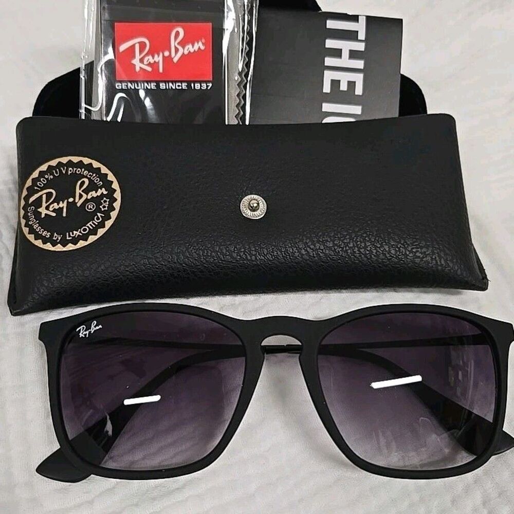 Ray Ban Chris Sunglasses RB 4187 622/8G 54▪︎18 145 Rubber Black Gradient Gray